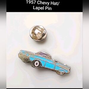 Vintage Blue 1957 Chevrolet Bel Air Car Automotive Lapel Hat Pin (Never Used)